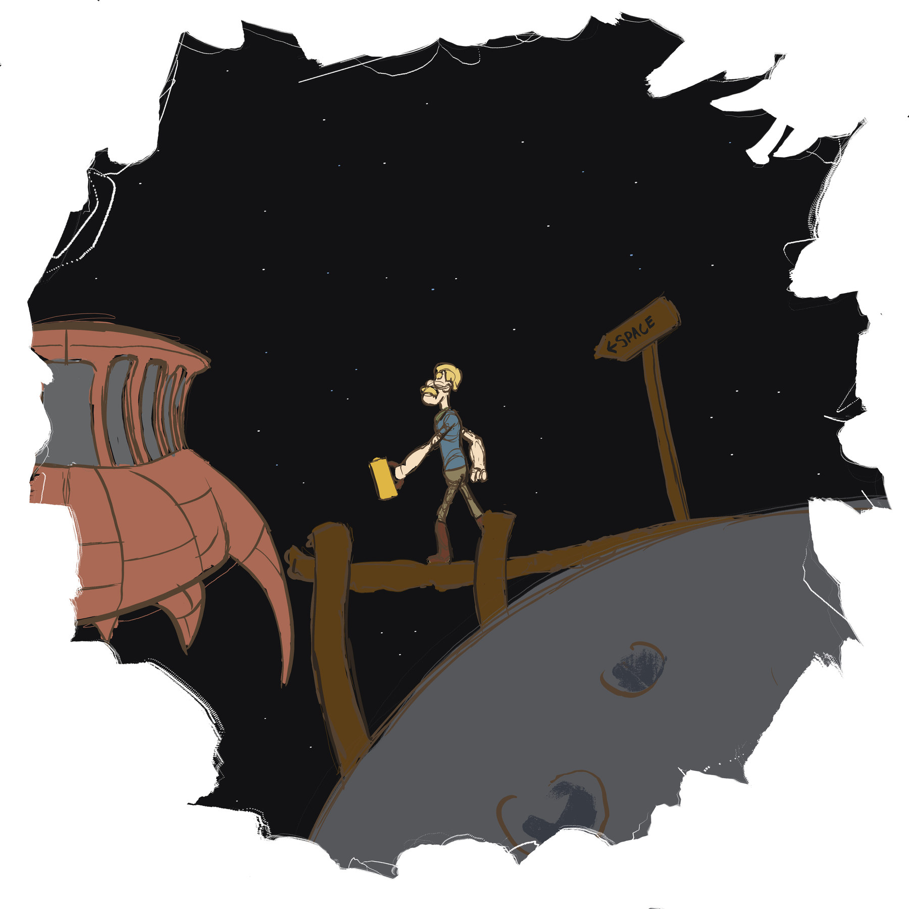 How to Become a Space Pirate — book cover illustration by Matt Haag