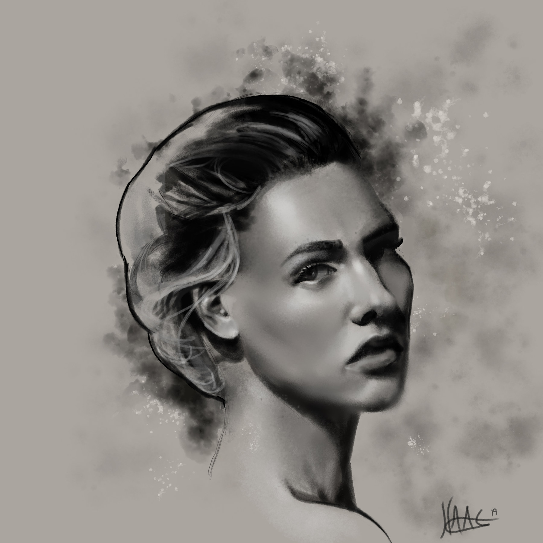 Digital charcoal illustration by Matt Haag